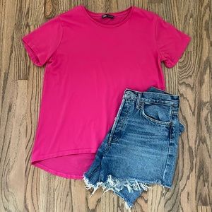 Zara Asymmetric Pink Tee